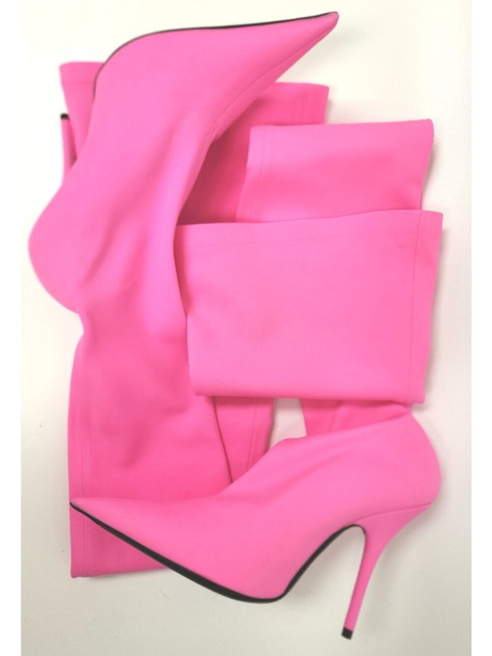 $2190 Balenciaga Women's Knife Over-the-Knee Heel Boots Pink Size 38.5 / US 8.5 - Picture 2 of 3